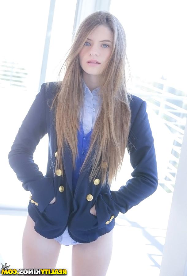 16P Long-haired teenage sweetie Alice March gets rid of her uniform and panties