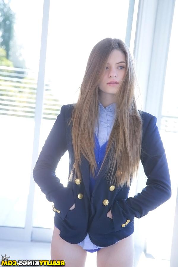 16P Long-haired teenage sweetie Alice March gets rid of her uniform and panties
