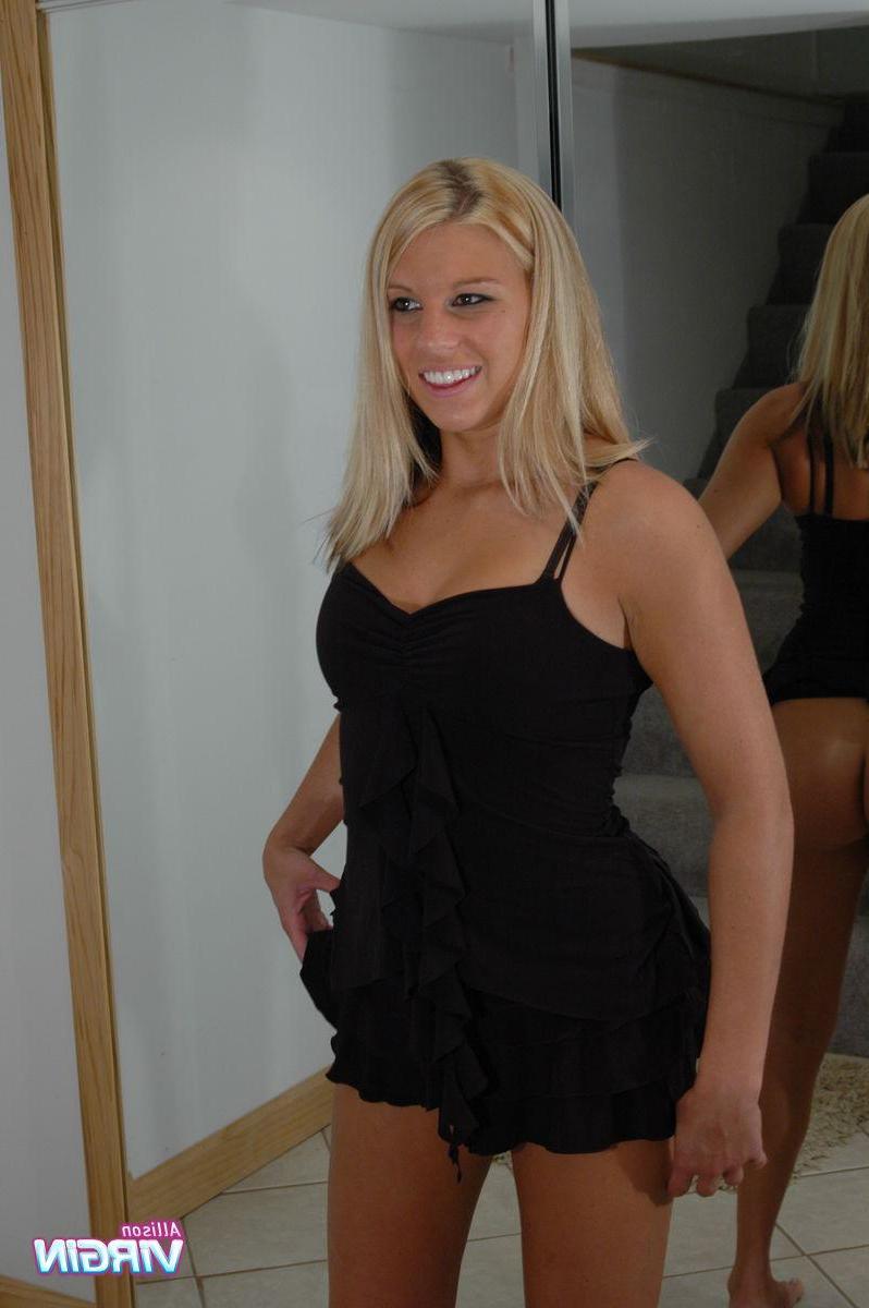 20P Pictures of Allison Virgin slowly stripping at home