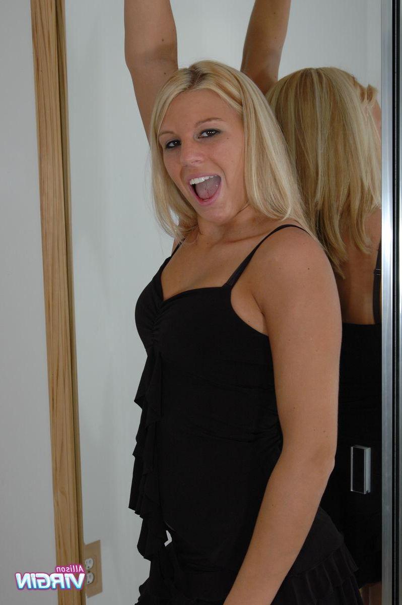 20P Pictures of Allison Virgin slowly stripping at home