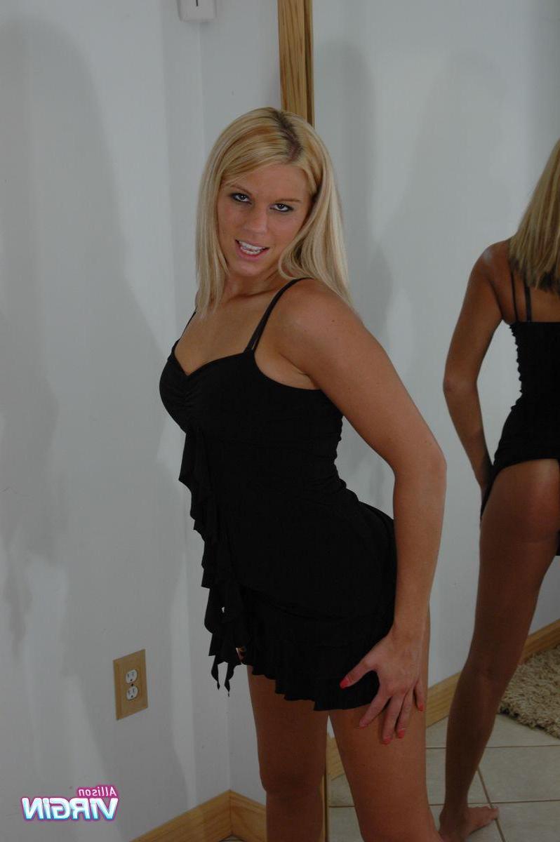 20P Pictures of Allison Virgin slowly stripping at home