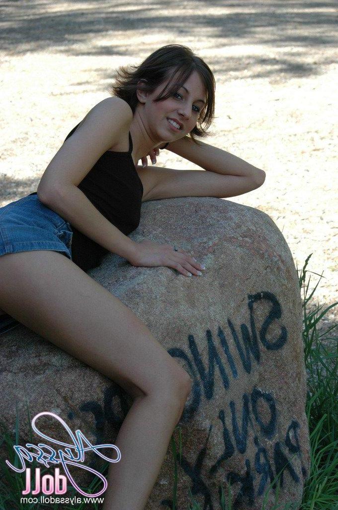 15P Pictures of Alyssa Doll on a huge rock