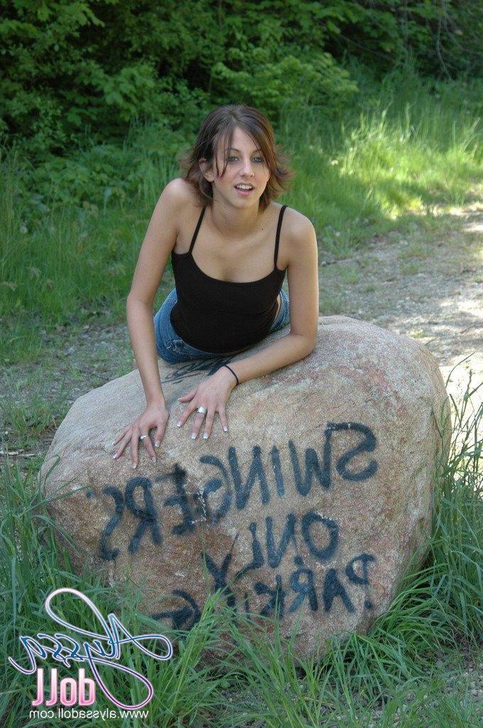 15P Pictures of Alyssa Doll on a huge rock