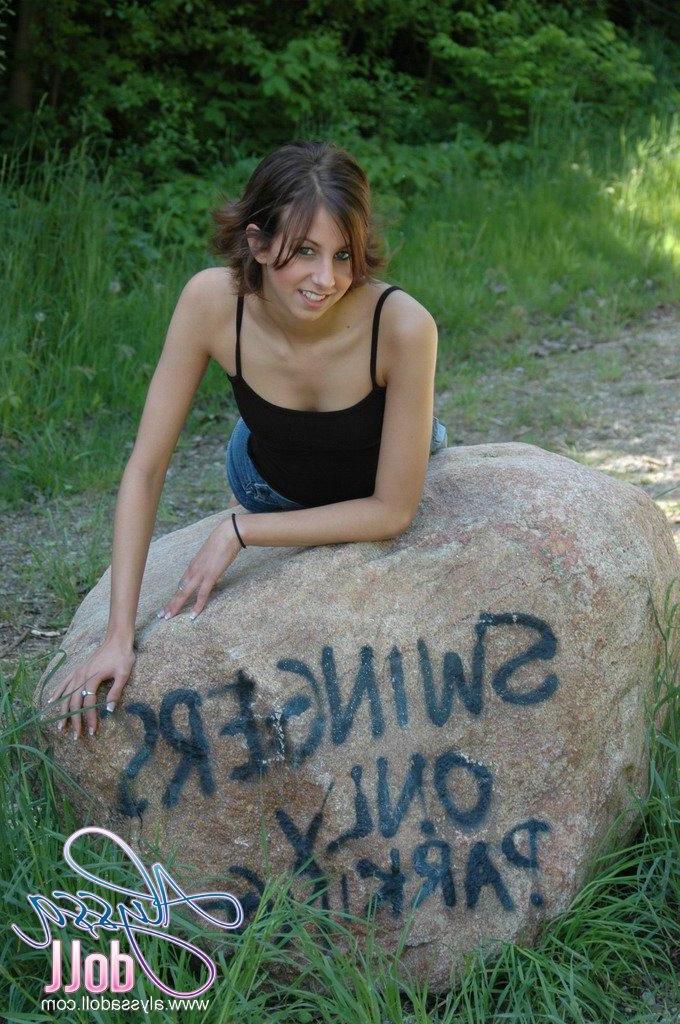 15P Pictures of Alyssa Doll on a huge rock