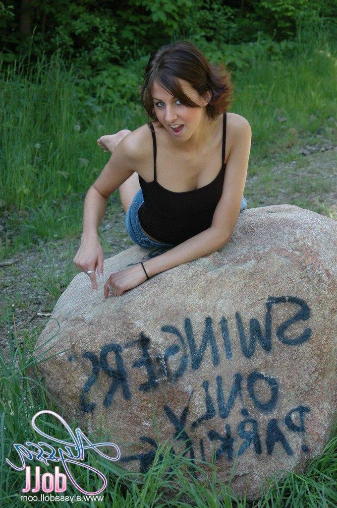 15P Pictures of Alyssa Doll on a huge rock