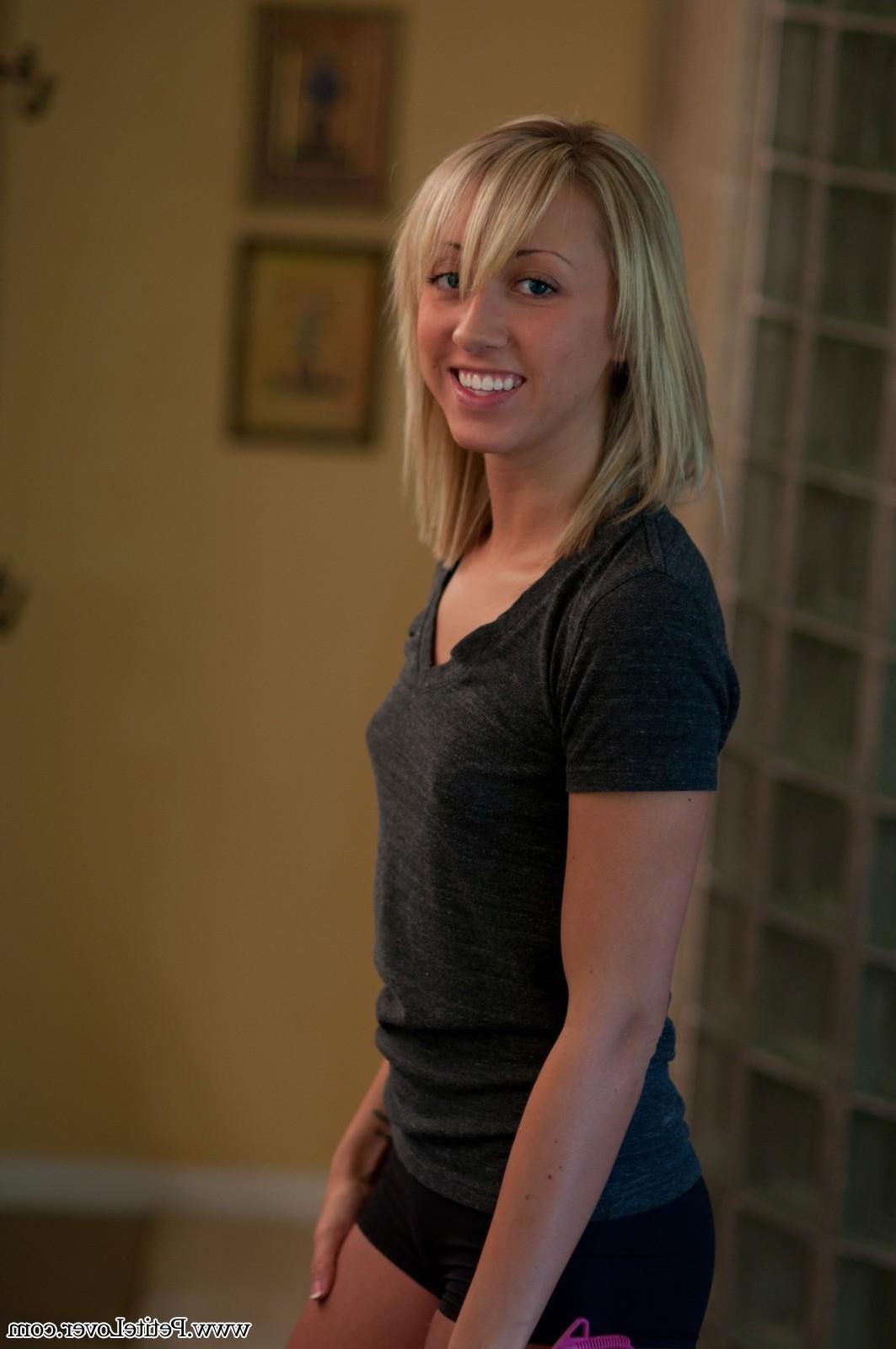 16P Behind the scenes with petite blonde teen Kelly