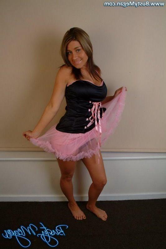 16P Pictures of teen star Busty Megan exposing her pretty boobies