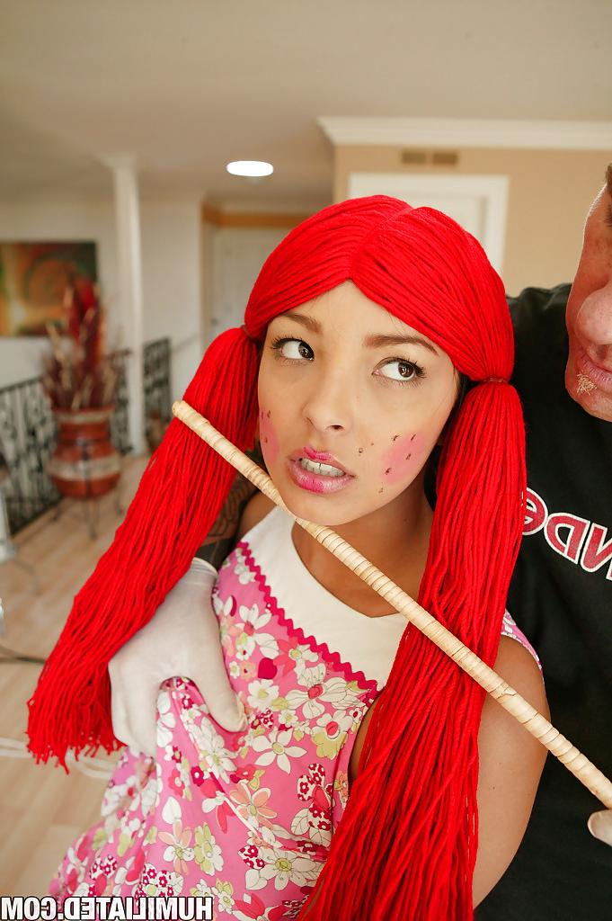 16P Cute teen babe Danni Cole gets tied in bondage like a doll and fucked