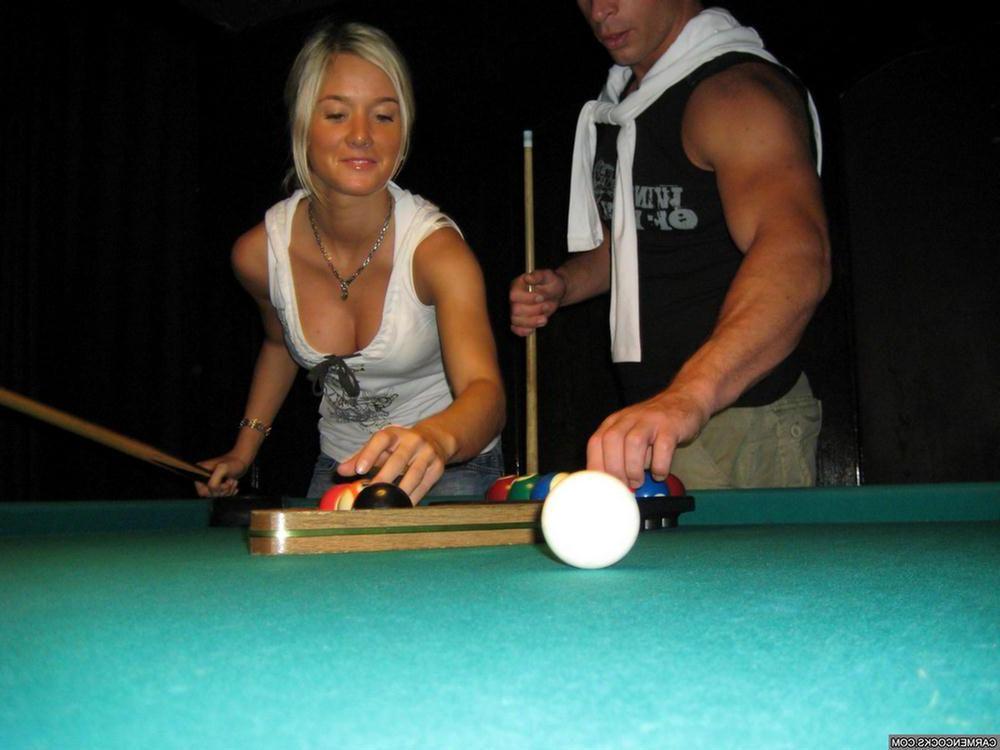 14P Pictures of teen Carmen Cocks fucking after a game of pool