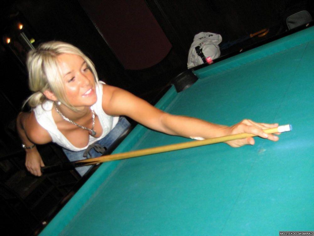 14P Pictures of teen Carmen Cocks fucking after a game of pool