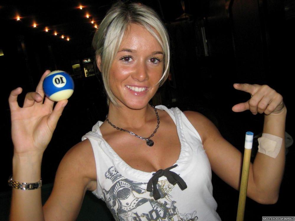 14P Pictures of teen Carmen Cocks fucking after a game of pool