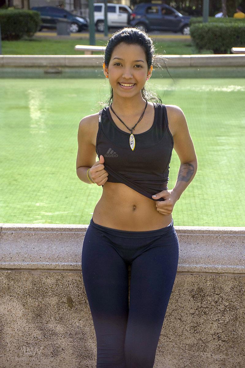 16P Petite latina Carol Lopez invites you to join her for a hot shower