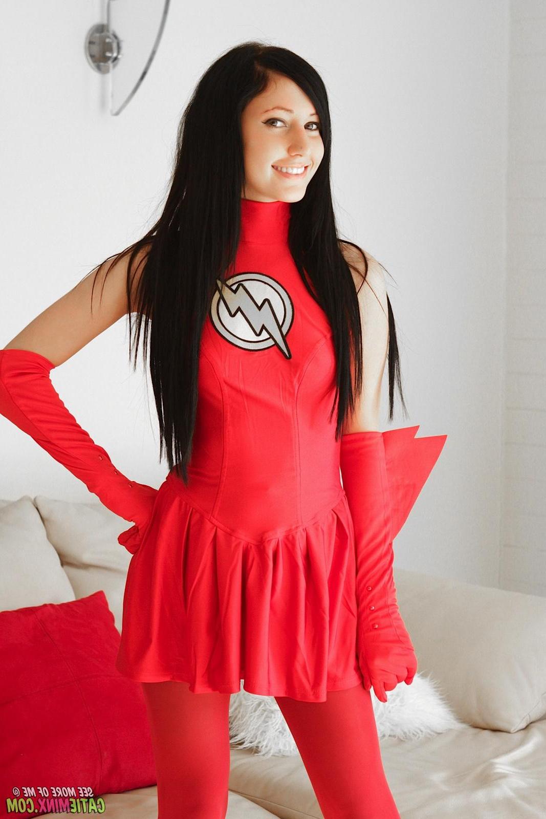 15P Catie Minx becomes The Flash a sexy superhero for Generation XXX
