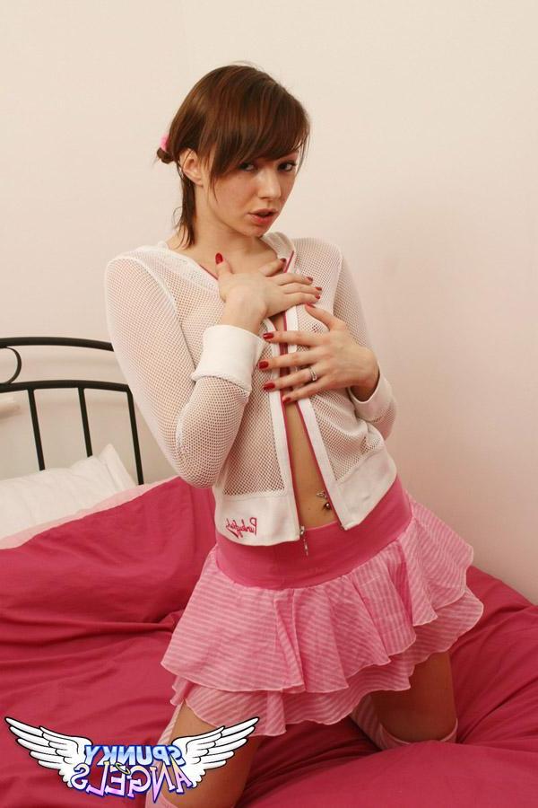 20P Pictures of Chloe Love in long striped socks
