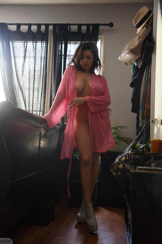 8P Busty brunette coed Darcie Dolce teases with her sexy body