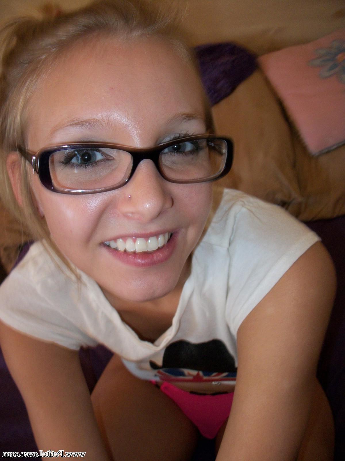 16P Petite blonde teen Elle strips and rides her sybian in bed
