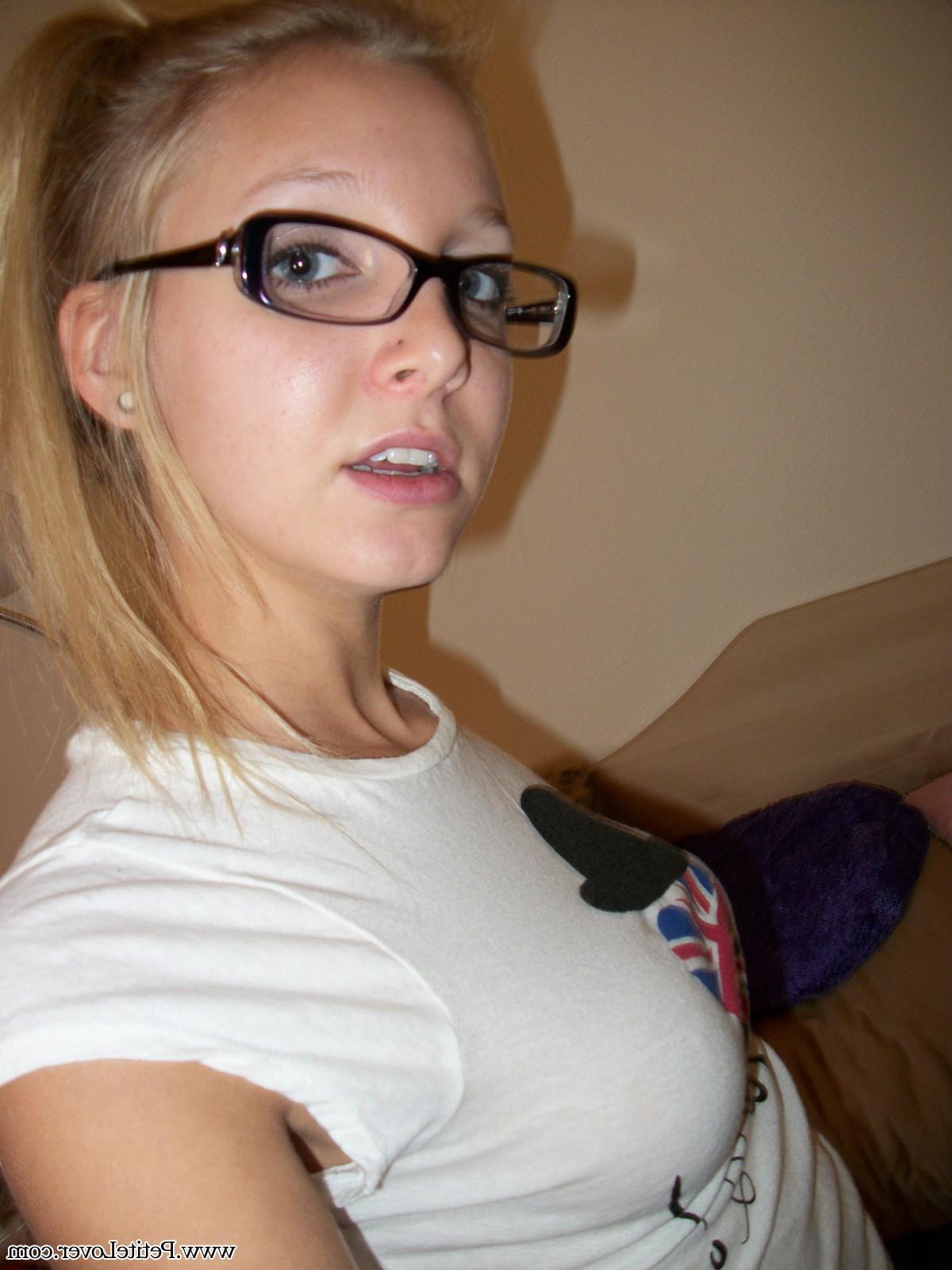 16P Petite blonde teen Elle strips and rides her sybian in bed