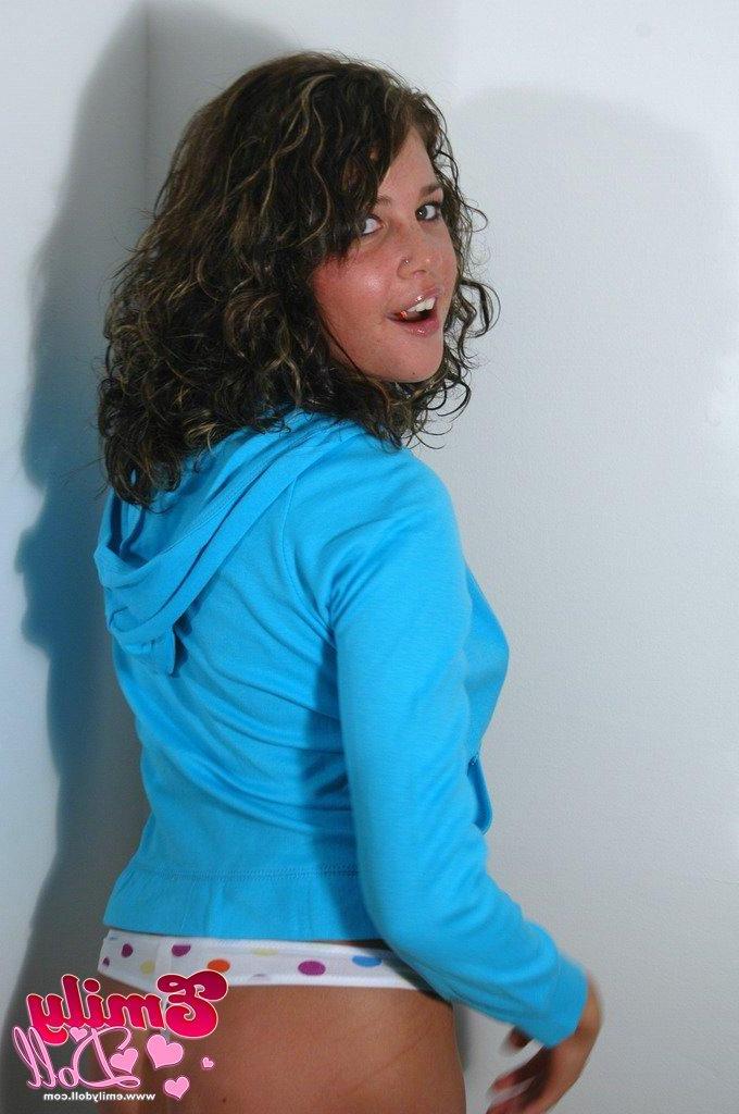 15P Emily shows her tiny perky boobs