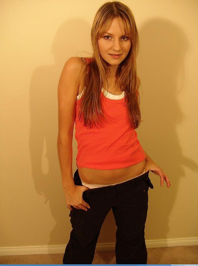 20P Pictures of teen girl Josie Model stripping to her panties and shoes