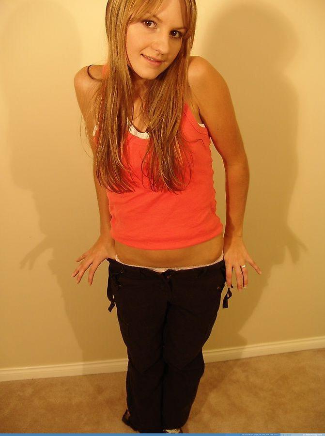 20P Pictures of teen girl Josie Model stripping to her panties and shoes