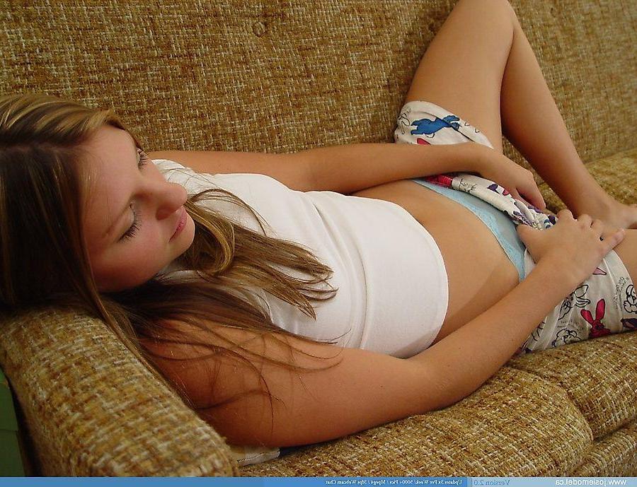 20P Pictures of Josie Model teasing your cock on the couch
