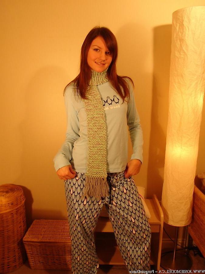 20P Pictures of teen girl Josie Model wearing only her scarf and panties