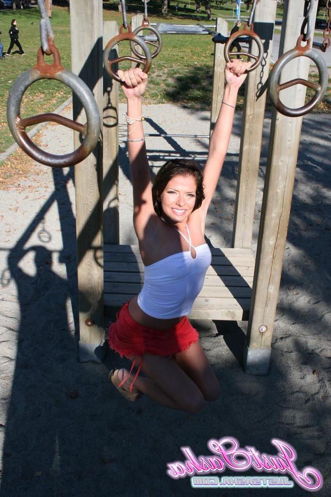 20P Pictures of teen Just Sasha having fun at a park