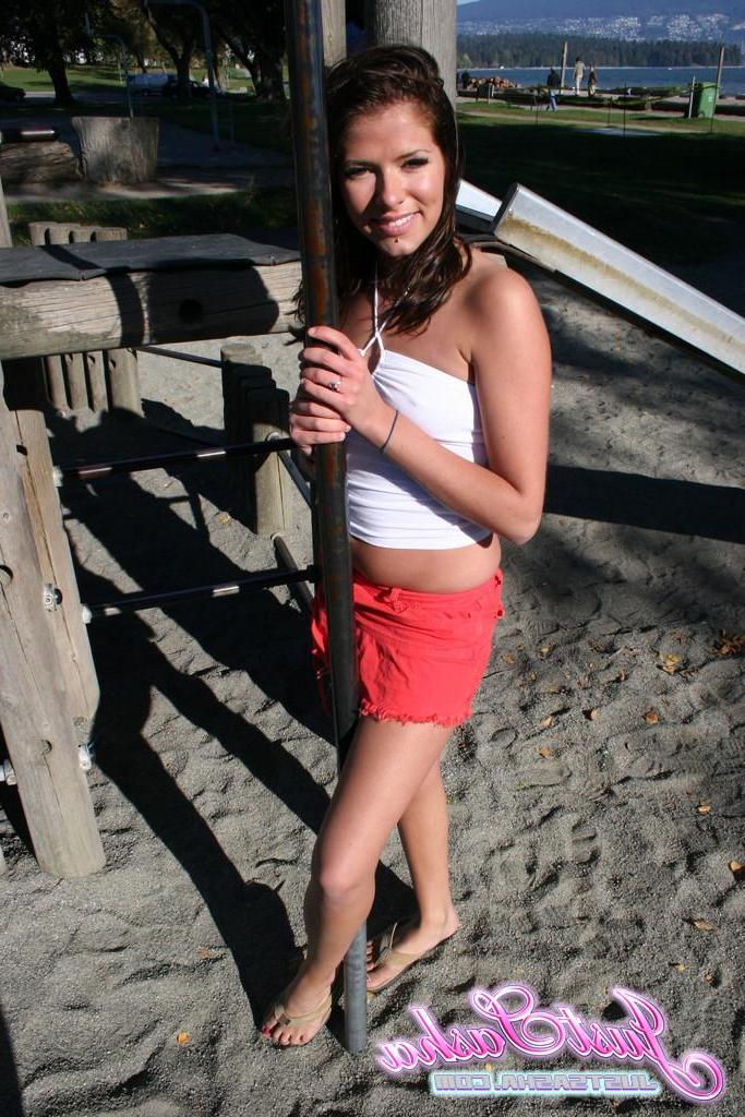 20P Pictures of teen Just Sasha having fun at a park
