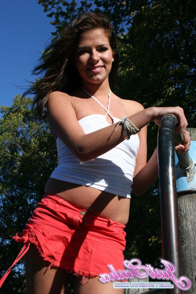 20P Pictures of teen Just Sasha having fun at a park
