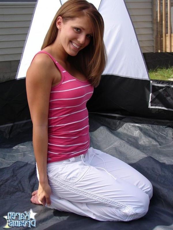 15P Karen pulls down her pants to show you her panties