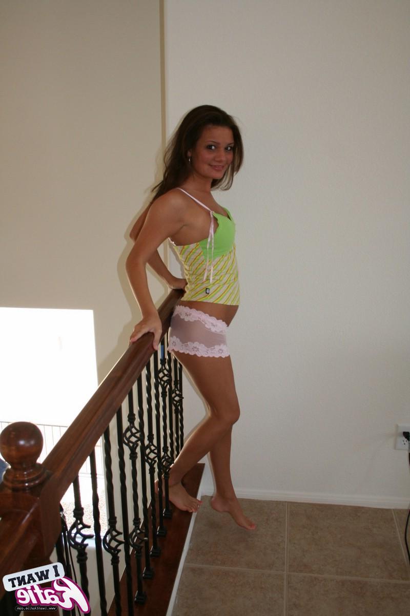 12P Busty teenage babe Katie loves to tease with her big titties and tight round ass
