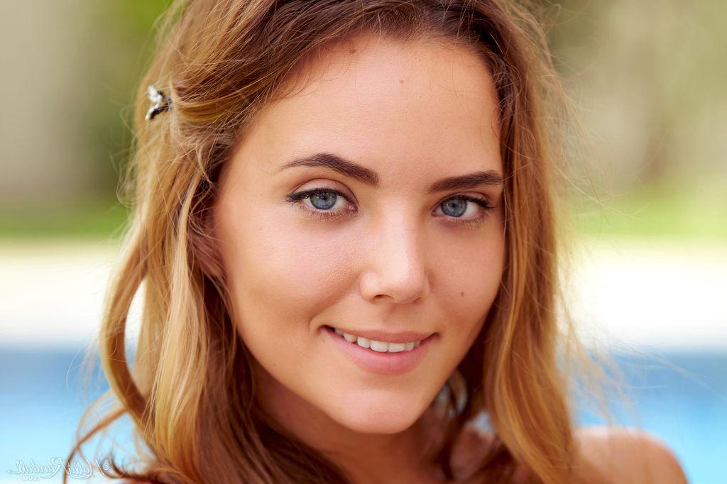 16P Stunning blonde Katya Clover strips for you outside in "Lucky Clover"