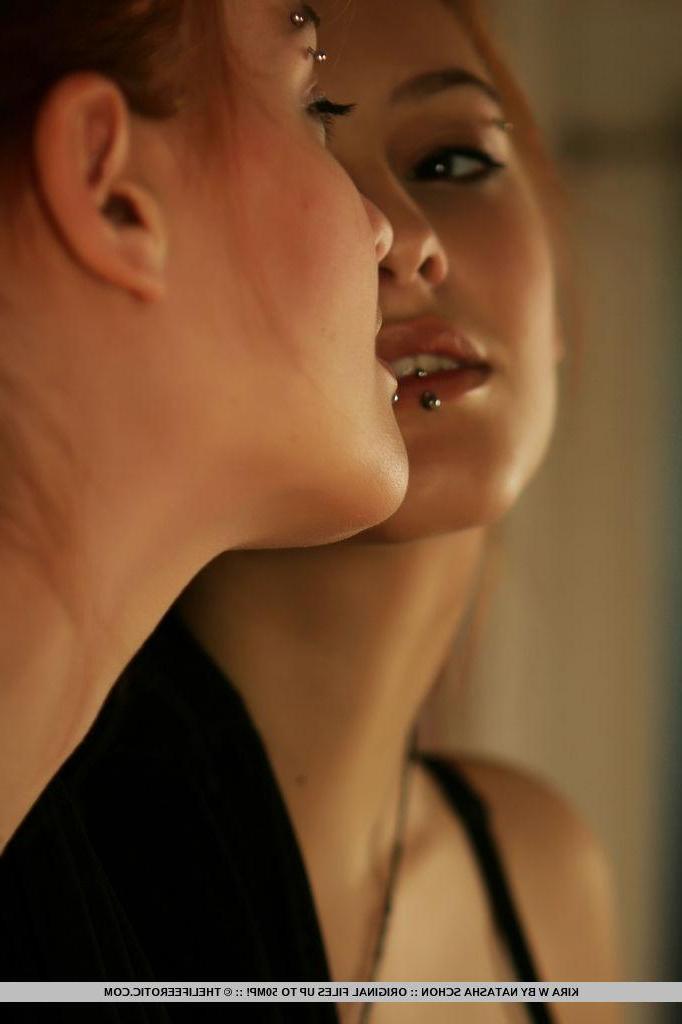 16P Redhead model Kira W gets horny while cleaning the house
