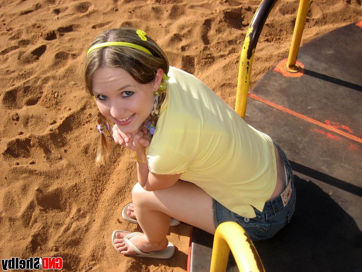 12P Cock tease GND Shelby shows off her tight tight ass at the playground