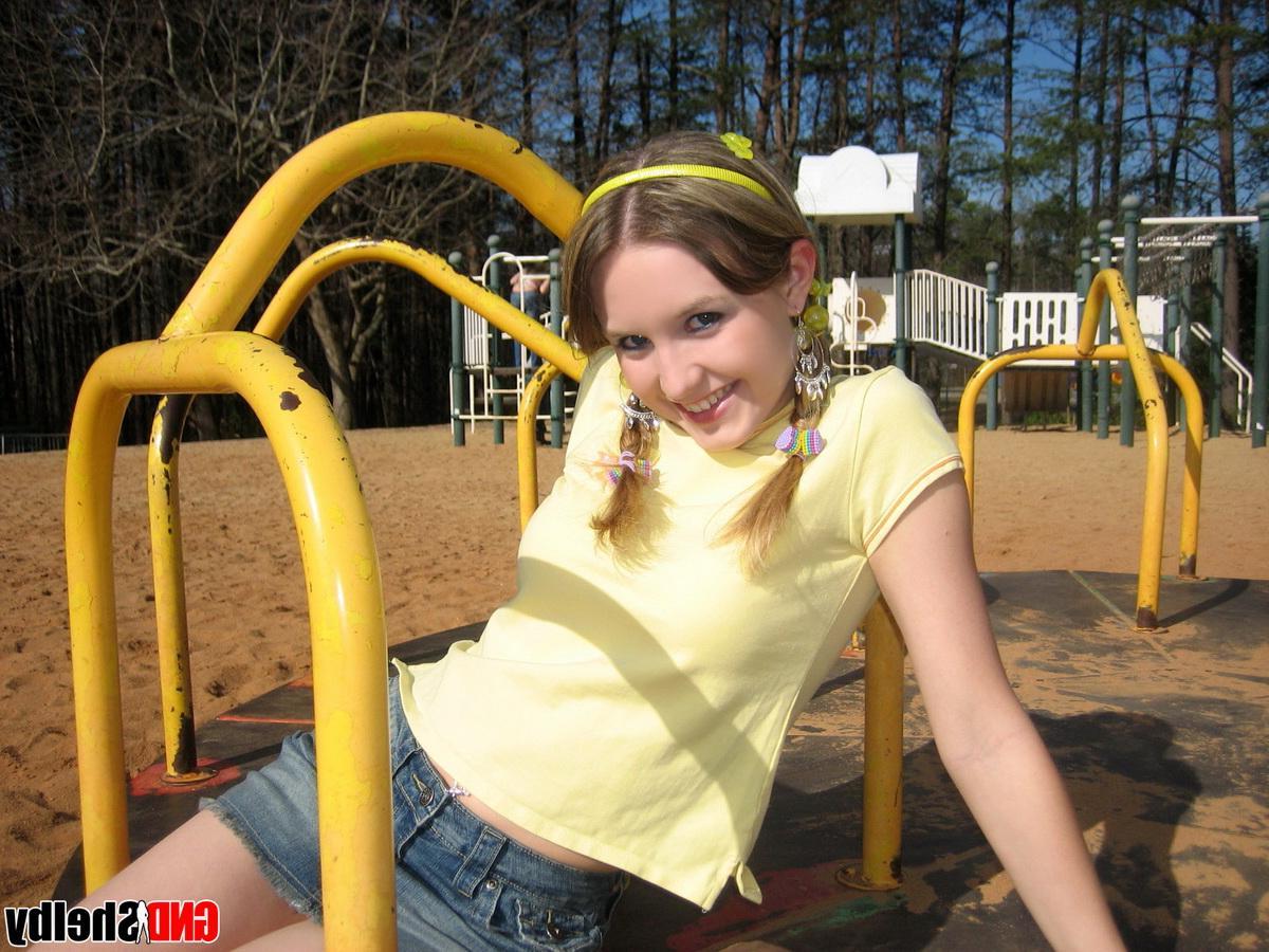12P Cock tease GND Shelby shows off her tight tight ass at the playground