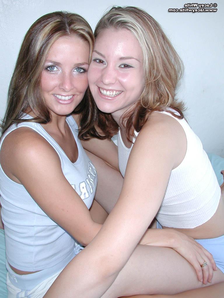 20P Pictures of two teen coeds kissing and groping each other