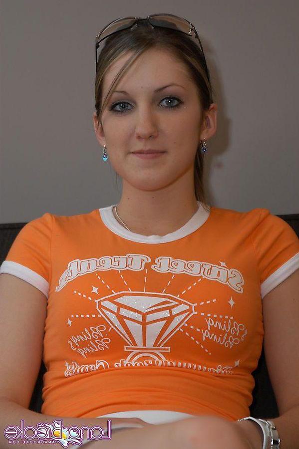 20P Pictures of teen Lana Brooke being a cock-tease on the couch