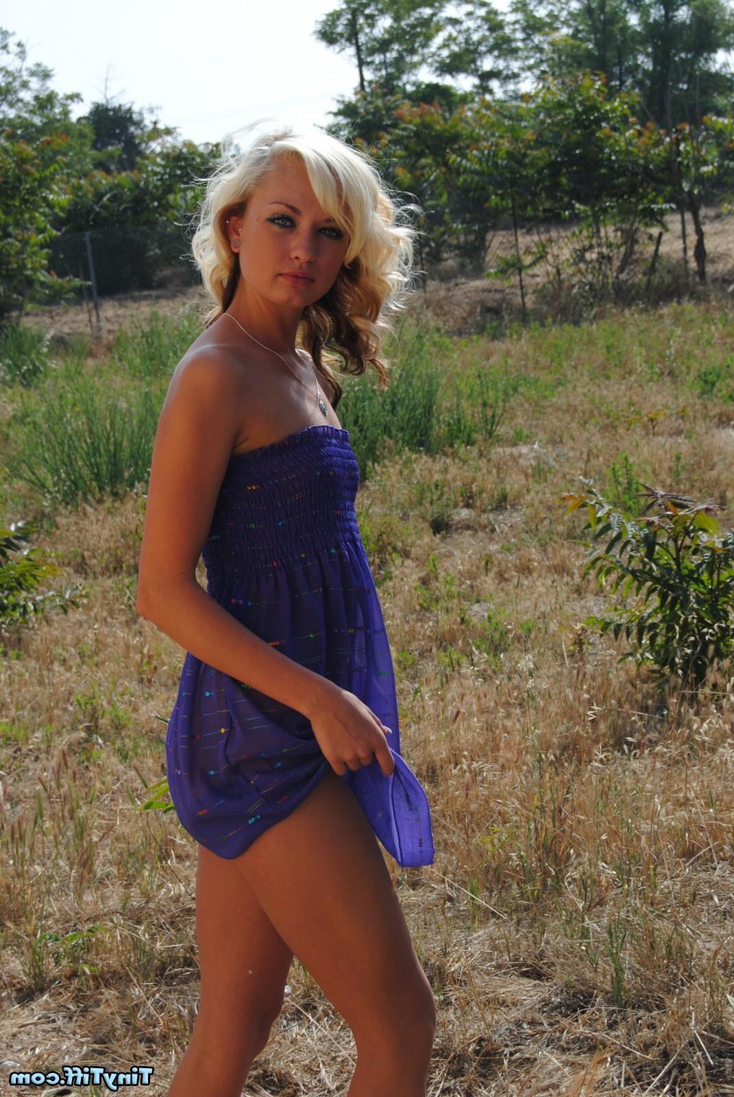 16P Tiny Tiff flashes your her small boobs