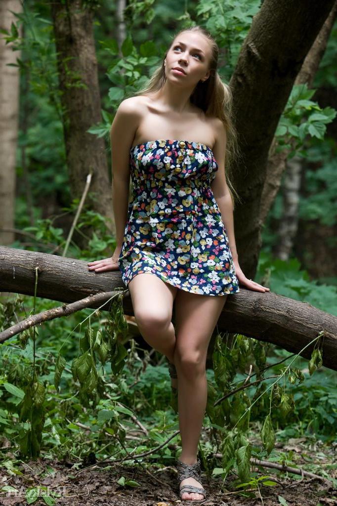 16P Gorgeous teen girl Liv A lifts up her dress to show you her tight pussy