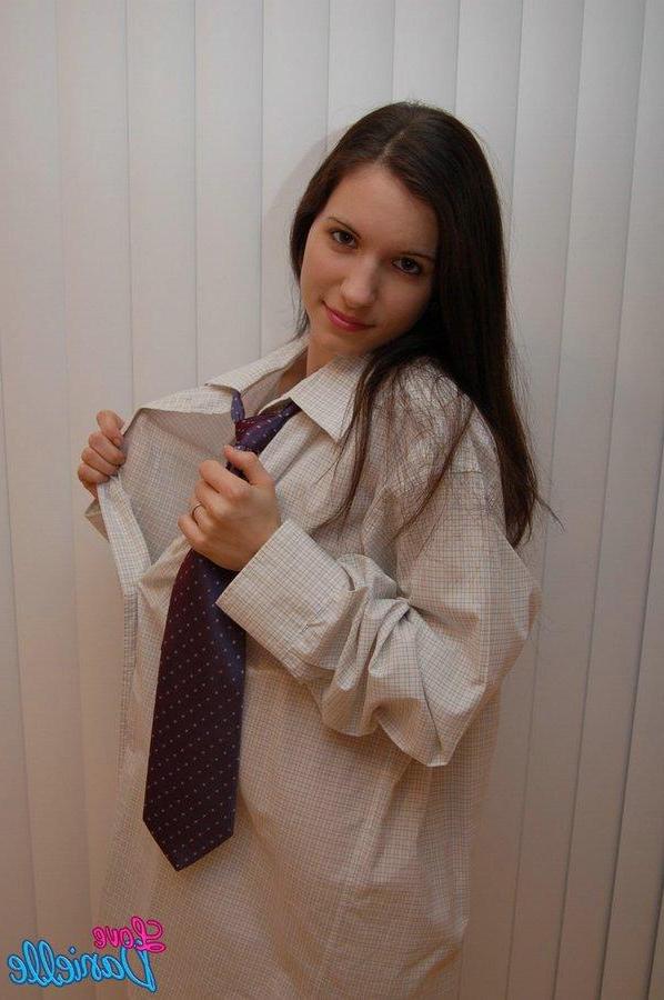 15P Pictures of Love Danielle teasing in a man's shirt