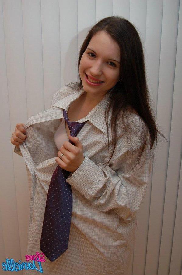 15P Pictures of Love Danielle teasing in a man's shirt