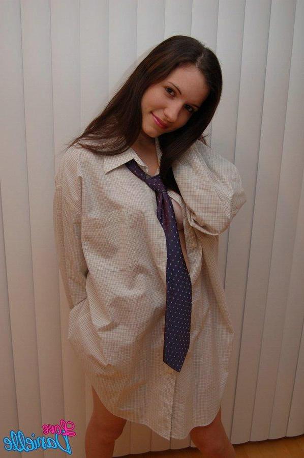 15P Pictures of Love Danielle teasing in a man's shirt
