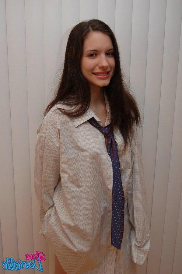 15P Pictures of Love Danielle teasing in a man's shirt