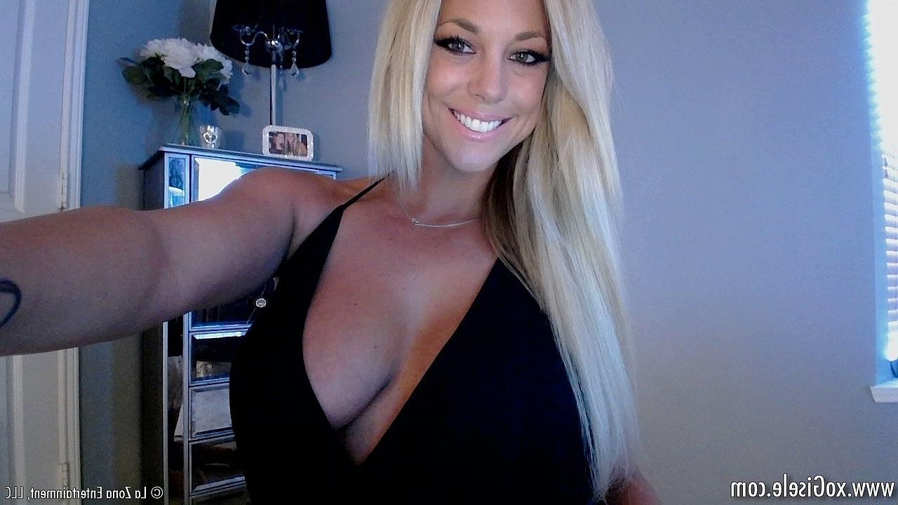 15P Gisele wears a tight mini skirt and low cut top as she strips everything off and gets down with her dildo