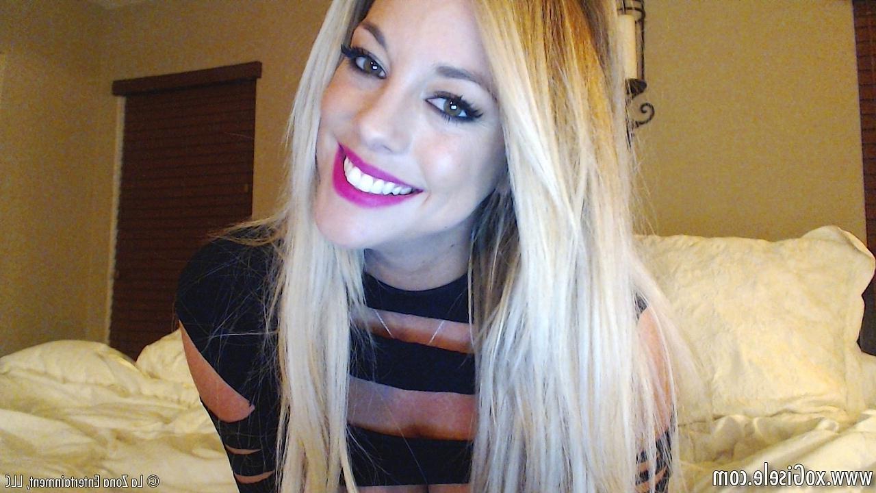 15P Gisele wears lipstick that matches her thong as she teases you on cam