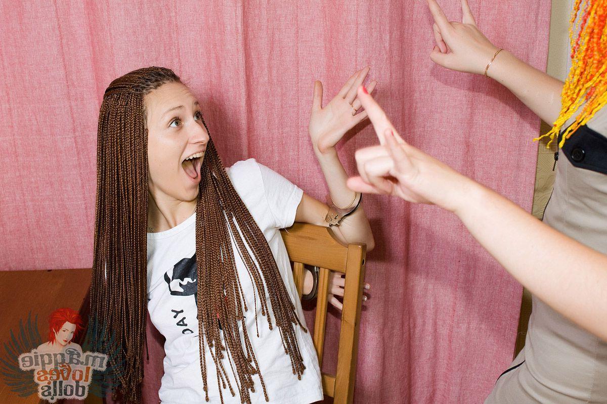 16P Pictures of teen Maggie Loves Dolls abusing her friend's pussy