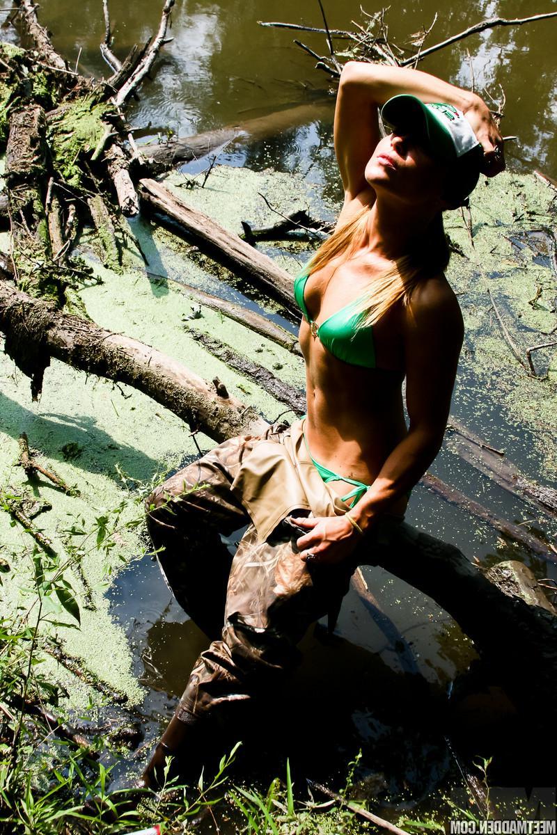 15P Blonde babe Madden teases on her fishing trip in "Gone Fishin"