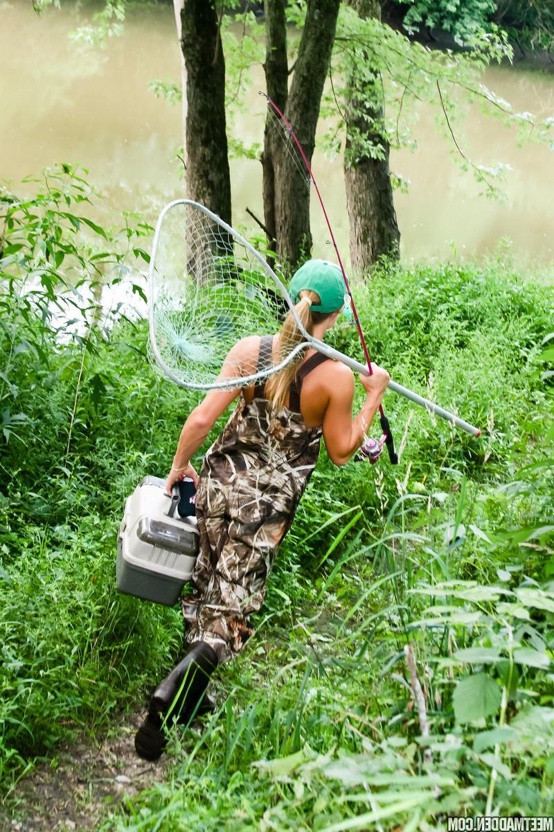 15P Blonde babe Madden teases on her fishing trip in "Gone Fishin"