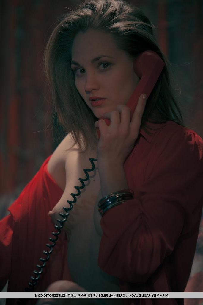16P Mira D masturbates while talking on the phone in "The Call"