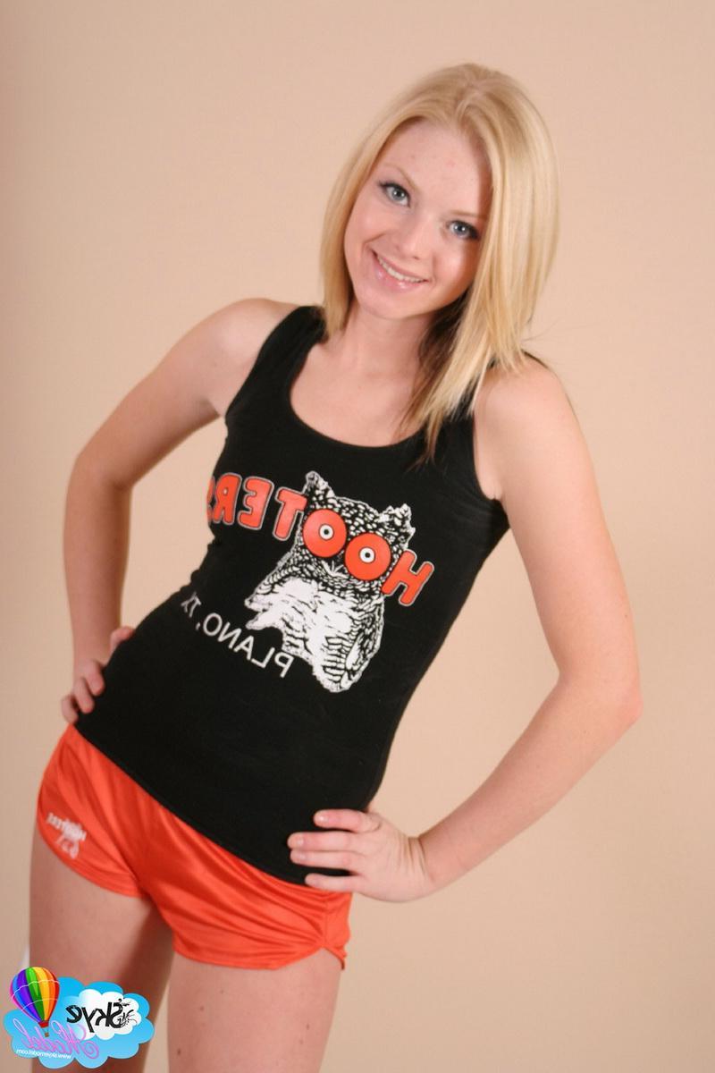 12P Cute teen Skye teases in her tight little hooters outfit